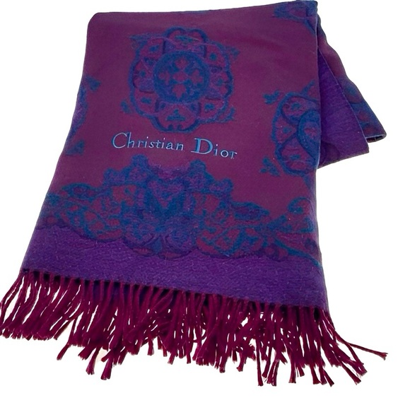 CHRISTIAN DIOR Wool vintage scarf - Picture 1 of 8